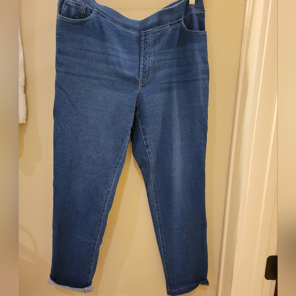 J.Jill Pure Jill Indigo 5-Pocket Knit Jeans PL